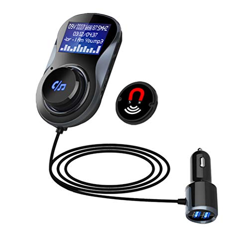 Bluetooth FM Transmitter für MP3-Player, 1,4 Zoll TFT-Farbdisplay-Freisprecheinrichtung, Kfz-Ladegerät Wireless Radio FM-Adapter, Kfz-Voltmeter,