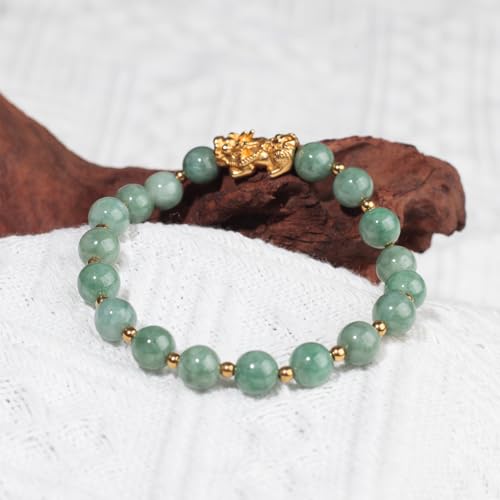 Image of Fengshui Bracelet Natural Green Real Jade Bracelets for Women Attract Lucky Wealthy Bracelet Unisex Protection Jewelry for Women Men Gift