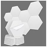  CENAP Panel Acoustique Antibruit Auto-Adhésif Isolant Sonore Mode Hexagonale Isolateur Son pour La Décoration Murale Et Les Mesures Acoustiques 12 Pièces