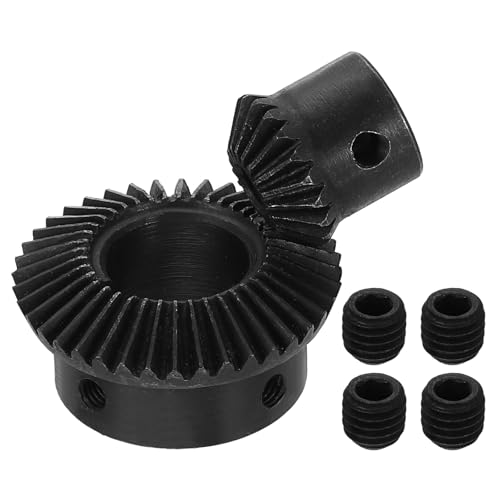 Image of uxcell 2Pcs Tapered Bevel Gears Set, 1 Mod 1:2 (20T /40T) Harden Steel Straight Bevel Gear, 90 Degree Steering Motor Gears, (6mm /18mm Shaft Hole with Keyway)