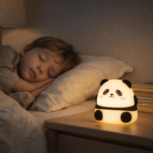 Cartomania Nachtlicht für Kinder, Nachttischlampe mit Tiermotiv, Silikonlampe mit 7 RGB Faben, USB Lampe für Babyzimmer, Wideraufladbare Lampe für Schlafzimmer, Stillicht, Geschenkidee für Familien