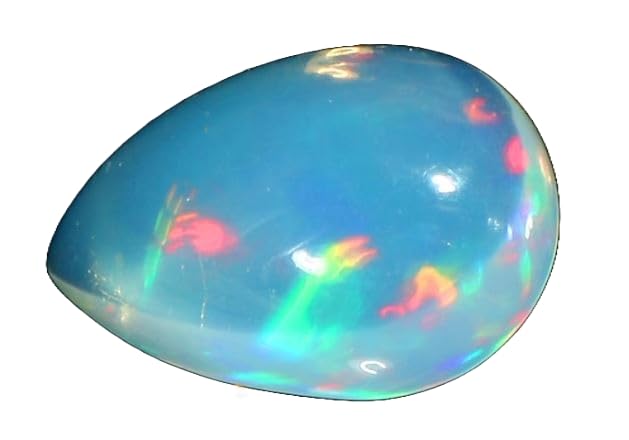 Cabochon opale éthiopienne de 15x11x7 mm | Gemme naturelle multi feu pour fabrication de bijoux
