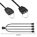 MEIRIYFA 5V 3 Pin ARGB Splitter Cable 1-to-4 Male 3 Pin Addressable RGB Splitter Extension Connector for MasterFan/MasterLiquid ARGB Series Support LED Sync Cable with Protective Cap 2 Pack