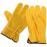 ARTSEWPLY Wasserdichte Leder Arbeitshandschuhe Garten Handschuhe für Männer Frauen Schützende Leichte Ergonomische Gartenhandschuhe für Handwerker und Holzverarbeitung Langlebig und Bequem