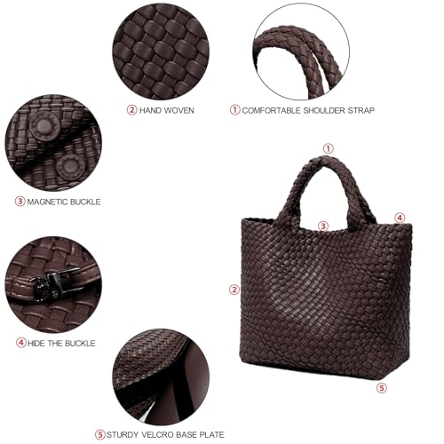 Image of JINMANXUE Fashion Woven Bag Shopper Bag Travel Handbags and Purses Women Tote Bag Large Capacity Shoulder Bags