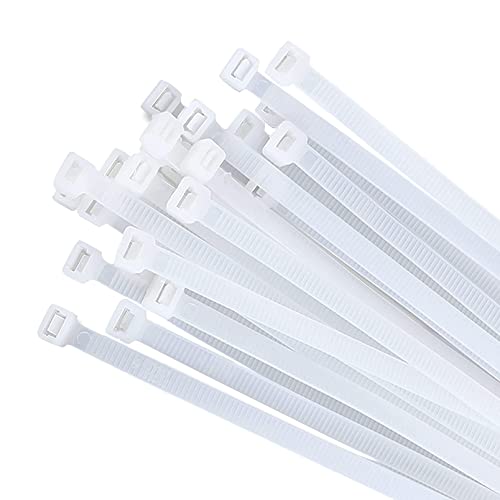15 inch zip ties white cable ties 100pcs large outdoor uv resistance nylon ties wraps 60 lb Tensile Strength