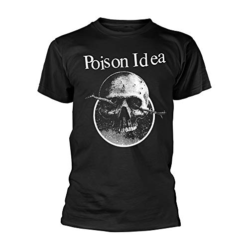 T-shirt Poison Idea noir tête de mort coupe confortable anti-déformation