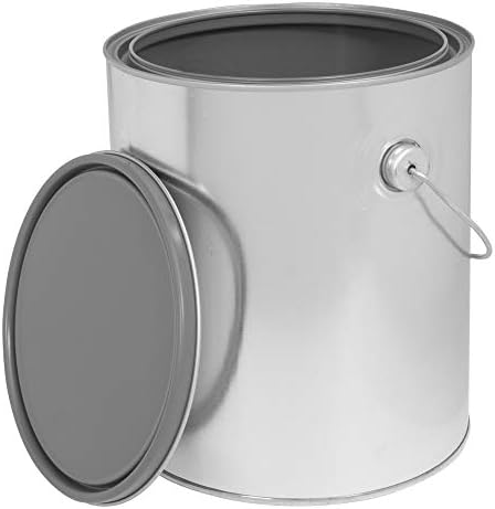 Empty Metal Paint Can Epoxy Lined with an Epoxy Lined Double Friction Lid & Carrying Handle 1 Gallon Size (1 Paint Can)