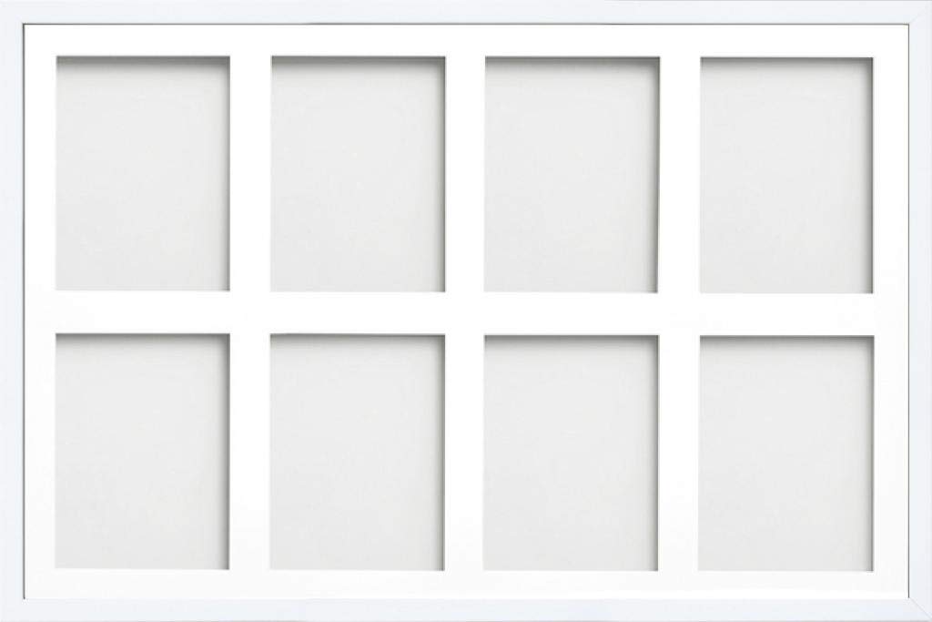 Frame Company Jellybean Multi-Aperture Frame White 30x20 with White Mount for 8x6 inch (x8)