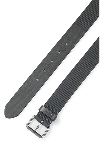 BOSS Men's Scott-cut Sz35 Textured Leather Belt with Logo Loop2