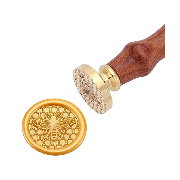 Sello de cera de abeja y nido de abeja, sello de sellado vintage Yoption para invitaciones de boda, álbumes de recortes… - Imagen 3