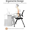 Foldable Conference Room Chair Folding Office Chair with Desk Armrest Wheels Stacking Mesh Guest Reception Chairs for Office School Classroom Training Conference Waiting Room (2)