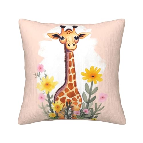 Housse de coussin velours côtelé girafe pour protéger et décorer le lit - 3