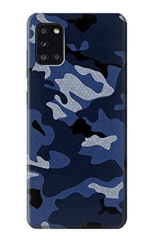 Protection antichoc Galaxy A31 avec cet étui housse motif camouflage bleu marine