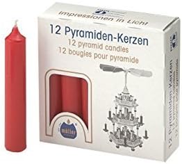 Biedermann 4-Inch Pyramid Candles, Red, Box of 12 by Biedermann (Home Decor)