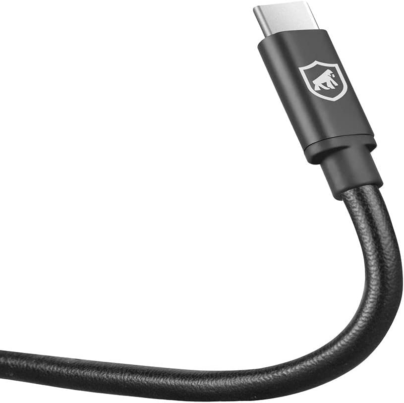 Gshield Cabo Turbo Militar Type C/Tipo C 1,5m 60W Carregamento Rápido Qualcomm 3.0 Revestido em Nylon Trançado, Preto