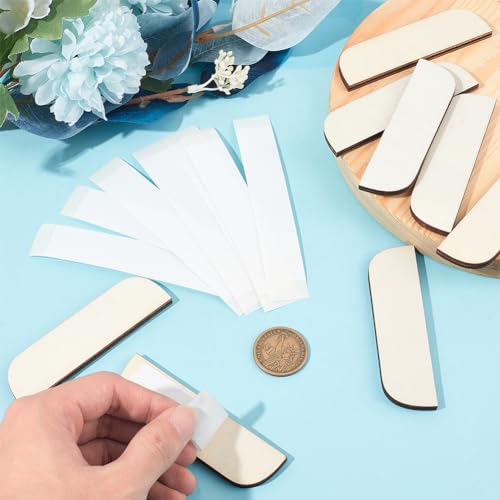 CRASPIRE 8Pcs 3.5 Inch Hinge Repair Kit Wooden Plate Door Hole Cover Filler Wood Kitchen Cabinet Blanks with Double Sided Tapes - Image 3