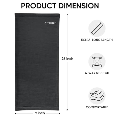 Image of TICONN Neck Gaiter Face Cover Scarf, Neck Warmer Breathable Sun & Wind-proof for Skiing Fishing Hiking Cycling