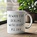 BEHIFL Funny Humorous Mug, Sarcastic Coffee Cup Ceramic, Funny Sarcastic Gifts for Women Men, Reward for Dealing with Idiots All Day Ceramic Coffee Tea Mug 11 oz