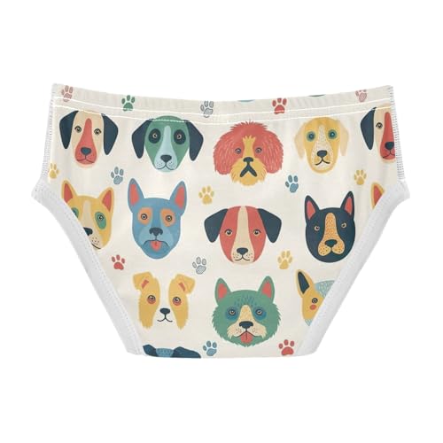 CHIFIGNO Cute Dogs Beige Briefs for Boys Printed Cotton Underwear Toddler Boys Breathable Underwear Briefs2