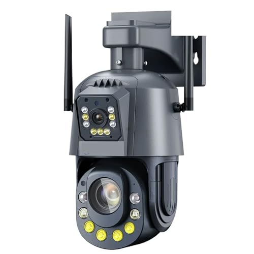 Cámara IP de 6MP con Zoom óptico 50X, Lente Dual for Exteriores, Audio bidireccional inalámbrico, cámara de vigilancia de Seguridad CCTV, visión Nocturna en Color(6MP Camera Add 32GB)