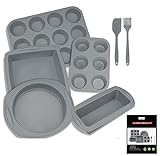 Hansanti 7in1 Silicone Bakeware Baking Set, Kitchen Bake...