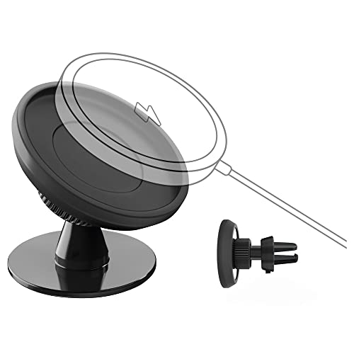 Chargeworx Multi-Purpose Phone Mount For Car Dashboards, Desktops & Vents| Magnetic Car Phone Holder Converts Your Original Charger To A Charging Stand Or Swivel Mount | Air Vent Attachment Included #TOP15