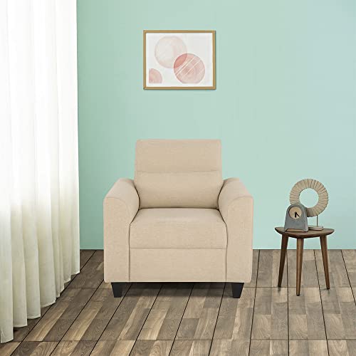 Image of Duroflex Ease - 5 Seater Sofa, 3+1+1 Sofa Set | Premium Fabric, High Comfort Foam, Durable Termite-Resistant Wooden Frame & Easy Maintenance | 3-Year Warranty - Beige