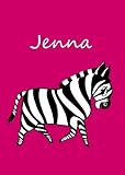  Jenna: personalisiertes Malbuch / Notizbuch / Tagebuch - Zebra - A4 - blanko