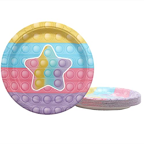 Zhongshun 20Pcs Push Pop Bubble Party Plate 7" cover