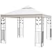 Price comparison product image Outsunny 3 x 3m Outdoor Steel Gazebo with 2 Tier Roof, Garden Gazebo Patio Canopy Marquee Shelter with Decorative Steel Frame - Cream