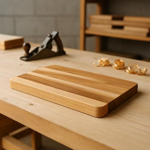 Tabla de cortar de madera de arce rectangular barnizada con acabado de alta calidad 7