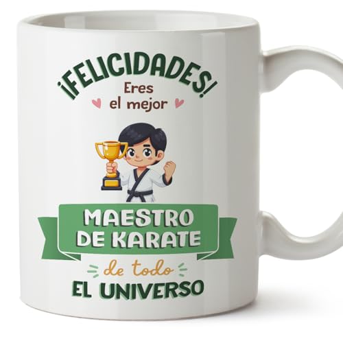 MUGFFINS Tazas para MAESTRO DE KARATE hombre - En Español - Mejor Universo Trofeo - 11 oz / 330 ml - Regalo original y divertido