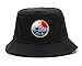 Japanese Wave Print Mens Bucket Hat Black