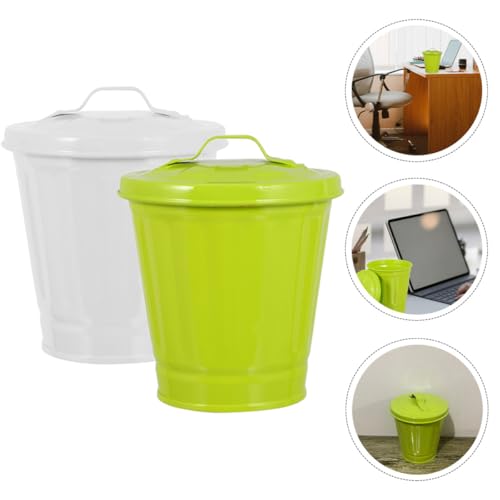 Mini caneca de basura de escritorio con tapa 2 piezas miniatura 7