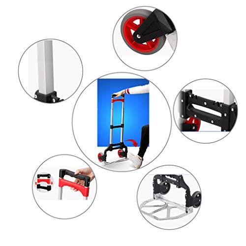 Carretilla plegable portátil con ruedas de goma sólidas miniatura 4