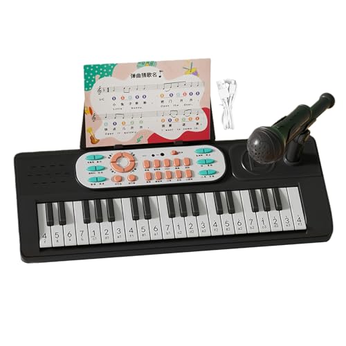 Piano de teclado para – Instrumentos recargables de 37 teclas con micrófono | Piano juguete de 2 modos de juego | para niña niño niñas niños Navidad cumpleaños