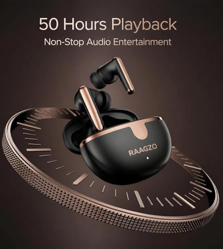 Image of Wireless Bluetooth in Ear Earbuds|4 Mic Setup ANC & ENC for Calls|50 Hours Total Playtime with Fast Charging and Ultra Low Latency Gaming TWS, Google Fast Pair with mic (Chrome Black)