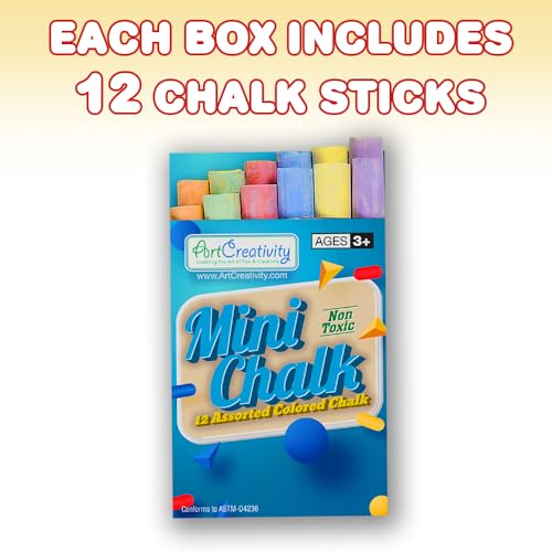 image for ArtCreativity 288 Count Mini Chalk Sets for Kids (24 Boxes) Non-Toxic 