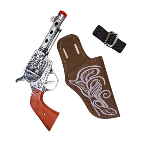 Revolver mit Holster – Spielzeug Pistole für Kinder & Erwachsene – Western Kostüm Zubehör für Cowboy, Sheriff & Wilder Westen – Karneval, Fasching & Mottoparty – Kunststoff Revolver im Holster