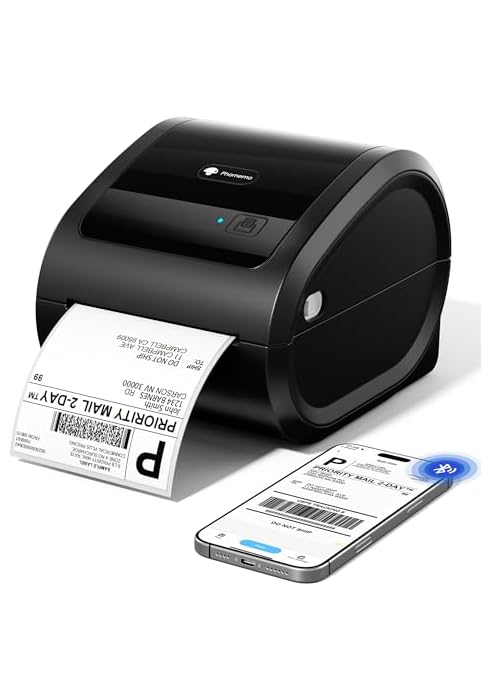 Phomemo D520BT Thermal Label Printer for Business with Built-in Paper Bin | 4x6 Bluetooth Shippin...