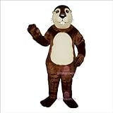 Fat Brown Beaver Mascot Costume Adult Size for Men & Women with Built-in Fan Inside the Head