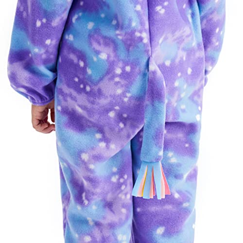 Ikali Fleece Unicorn Onesie For Girls, One-Piece Hooded Rainbow Unicorn Costume Animal Jumpsuit, Kids Boys Toddlers Halloween Christmas Birthday Party Cosplay Dress-Up Set #TOP3