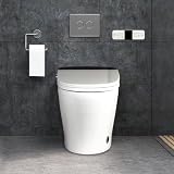 EUROTO Smart Toilet with Auto Open/Close Lid, Foot Sensor Flush, Instant Warm Water, Heated Seat, Warm Air Dryer, Night Light, Dual Flush Bidet