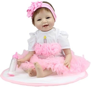 iCradle Real Life 22inch 55cm Reborn Baby Dolls Toddler Soft Silicone Baby Newborn Doll Toy for Ages 3+