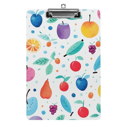 Porte-bloc durable bleu en acrylique avec pince en acier inoxydable pour feuilles A4