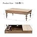 HULALA HOME Coffee Table Lift Top with Storage, Gourd-Shaped Legs, Wood Convertible Table for Living Room, Natural