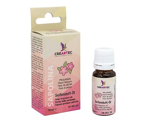 Artidee CREARTEC Natürliches Seifenduftöl - Duftnote: Pfirsichblüte - Seifenaroma zur Herstellung von individuell duftenden Seifen, Badekugeln, uvm. - Vegan - 10 ml - Made in Germany