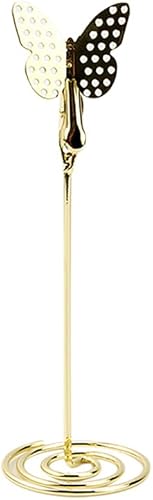 Miniatura 8 de KIPETTO 10 unidades de soporte para números de mesa, con nombre y menú, clips de notas de menú de mariposa, para recuerdos de fiesta de boda, color