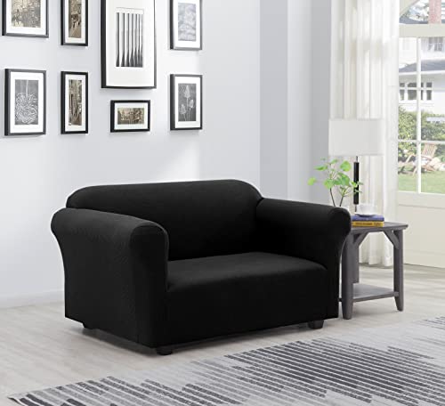 Ecm. 3Pc Solid Stretch Sofa Cover Couch Covers For 3 Cushion Couch Sofa Elastic Sofa Love Seat Protector Slipcover Love Seat Cover Couch Covers For 2 Cushion Couch Black 3 Piece Set #TOP2